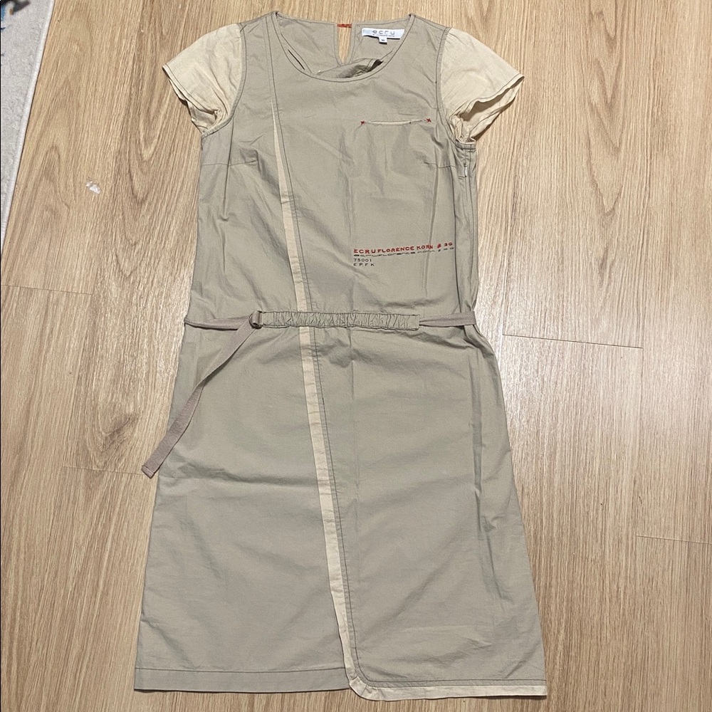 Ecru by Florence Korn Beige Utility Dress size 36 / US 6